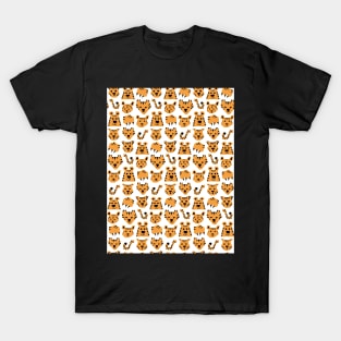 Cute Cartoon Tiger Faces and Tails T-Shirt